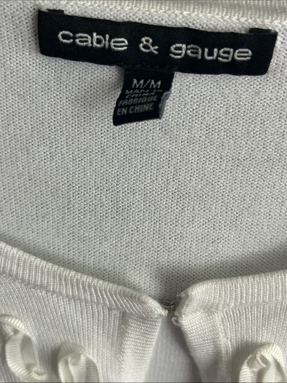 Cable & Gauge Cream Short-Sleeve Embellished Cardigan - Picture 2 of 4